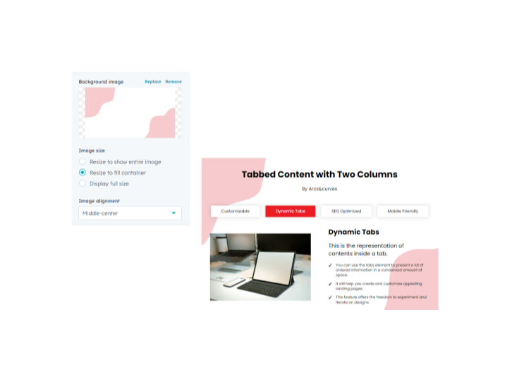 Background Image/Color options & various Customization options