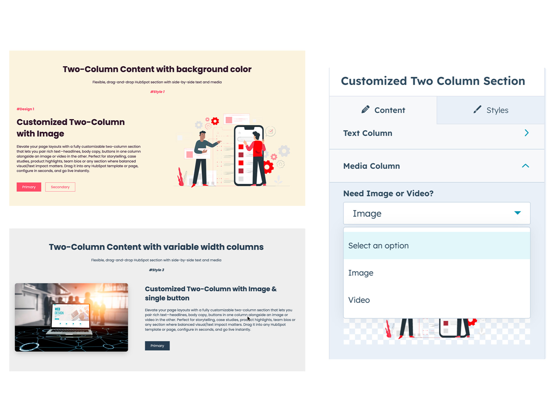 Various UI customization options