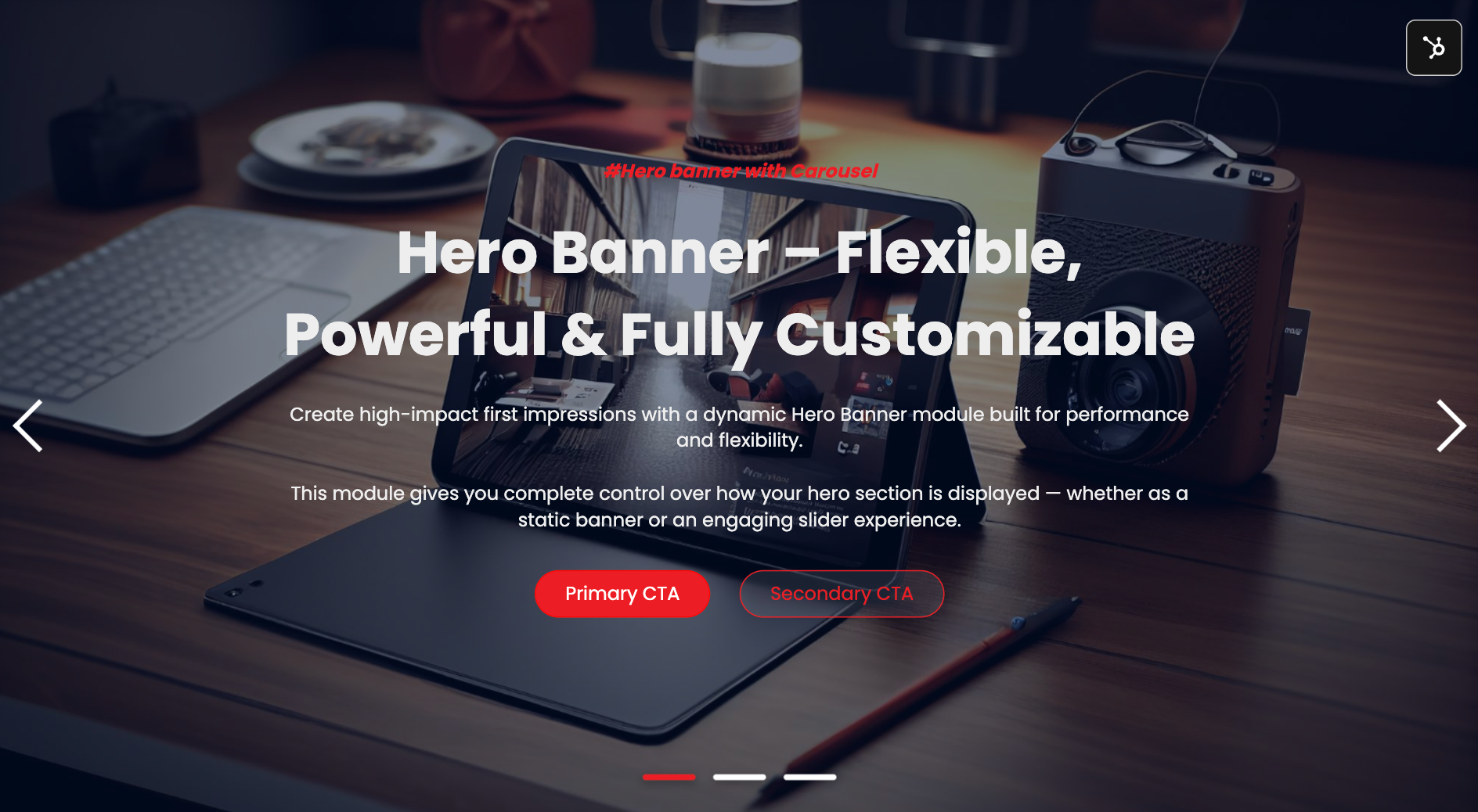 Customized Hero Banner with carousel option