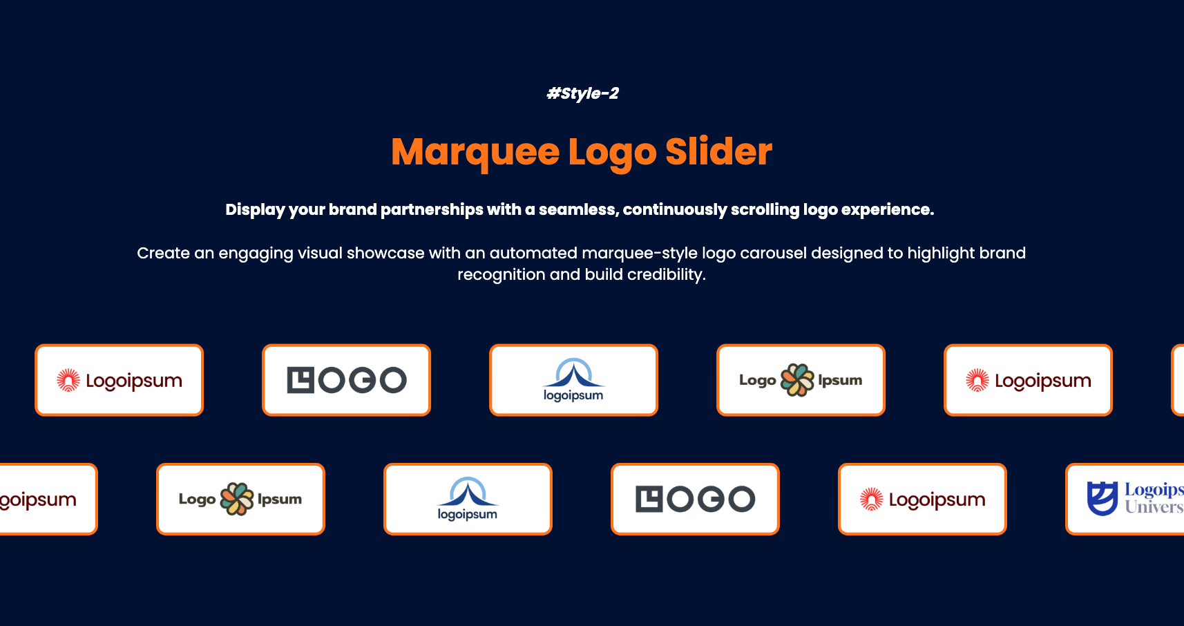 Logo Slider with two rows with pure CSS no Javascript used