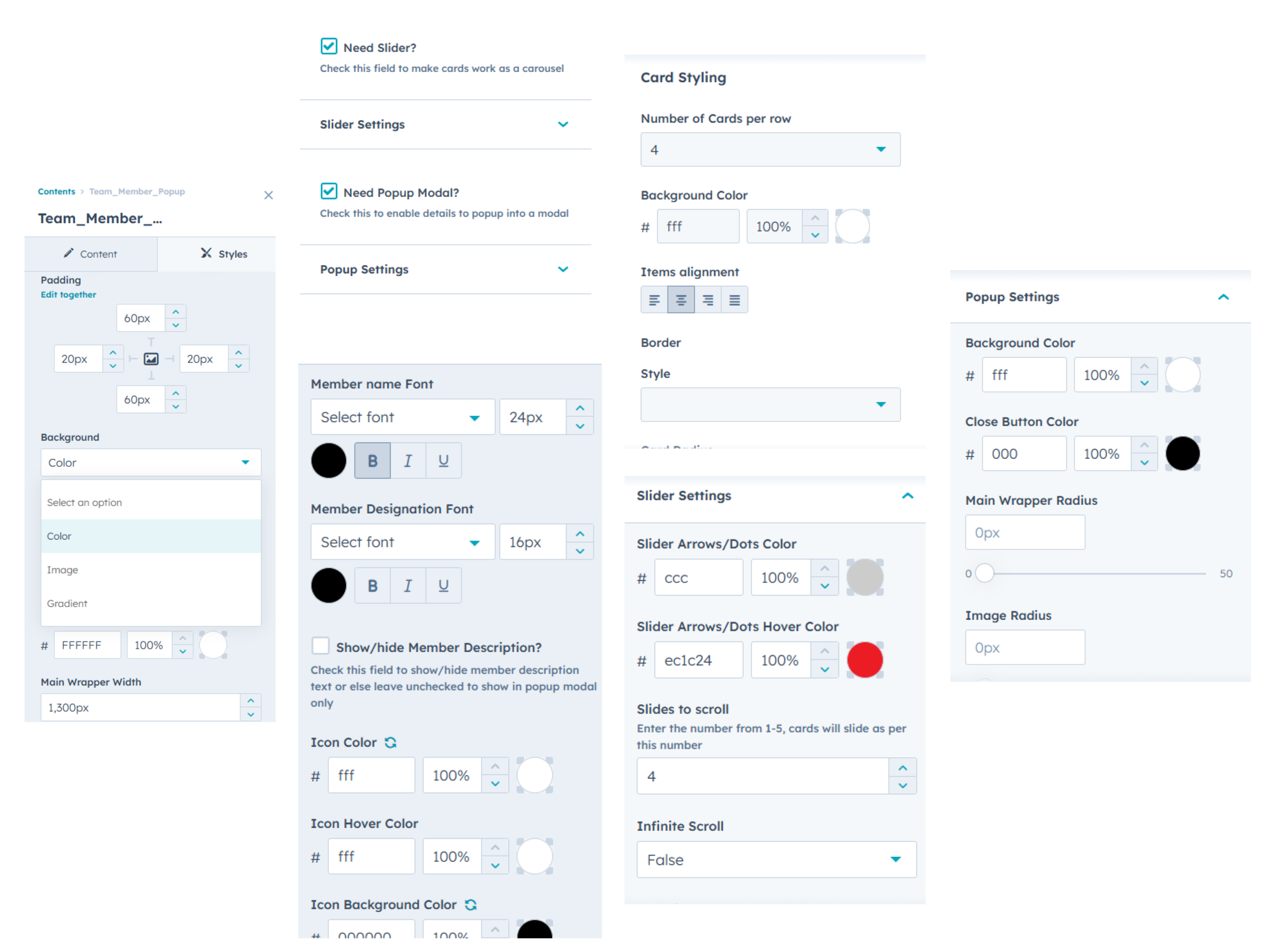 Various UI customization options